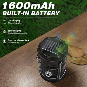 Lanterne de camping portable multifonctionnelle étanche à suspendre, rechargeable USB, LED solaire, intensité variable, CRI élevé, vente en gros, prête à l'emploi (RTS) - Product Image 3