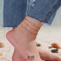 Chevillère Bowei en cristal cubique, style européen et américain, pour les vacances à la plage, motif trèfle à quatre feuilles