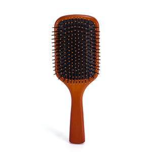 Cepillo de pelo de madera de haya con cerdas de nailon, almohadilla para desenredar y masajear el cabello, forma oblonga - Product Image 5