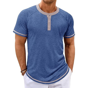 T-shirt en coton léger pour homme, couleur unie, 100% coton, 180g, manches courtes, col rond, respirant, doux, décontracté, à porter au quotidien - Product Image 6