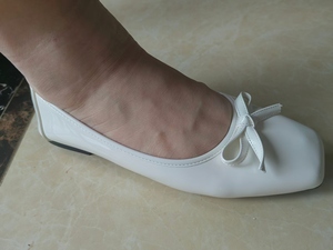 <span class=keywords><strong>Ballerine</strong></span> da <span class=keywords><strong>Donna</strong></span> in PU Bianco Taglia 44, Punta Quadrata, Scarpe da Infermiera Slip-on - Product Image 4