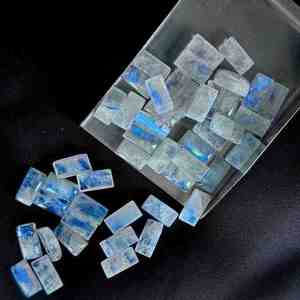 Piedras Preciosas Sueltas de Piedra Lunar Arcoíris Natural de Jaipur, Cabujones de 8x16mm en Corte Rectangular, Corazón, Ovalado, Pera y Cuadrado - Product Image 6
