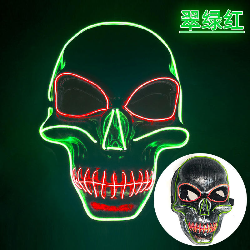 Vert émeraude + crâne bicolore rouge