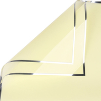 Papier d'emballage pour fleurs imperméable avec bord argenté, papier d'emballage cadeau pour fleurs avec bord argenté, papier plastique imperméable