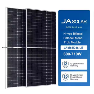 Módulo Solar Bifacial de Doble Vidrio Tipo N <span class=keywords><strong>Jasolar</strong></span> JAM66D46 LB de 700w 705w 710w 715w Panel Solar JA - Product Image 1