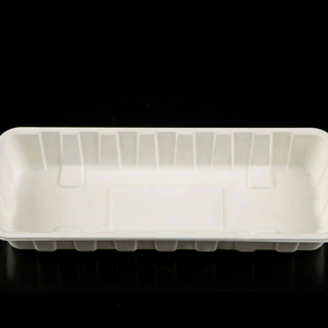 Plateau biodégradable jetable d'emballage de supermarché de légume de fruit de fibre de pulpe de bagasse - Product Image 3