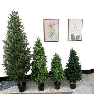 Cyprès simulé personnalisé plante verte artificielle maison hôtel décoration bonsaï arbre en pot tour de pin - Product Image 2