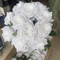 Grandes Fleurs Artificielles Roses Blanches pour Mariages et Arrangements Floraux de Fond