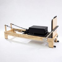 Reformer Pilates Commercial en Chêne, Équipement d'Entraînement Multifonctionnel Réglable pour Studio, Fitness et Yoga