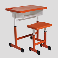 Vente en gros de table d'étude pour collège et primaire mobilier de salle de classe ensemble bureau et chaises en plastique pour enfants pour étudiant