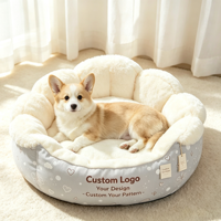 Cama para Mascotas Calming Deep Nest, Personalizada con Impresión, Tela de Felpa Suave y Agradable al Tacto, Alfombra Antideslizante, Cojín para Dormir, Camas para Mascotas
