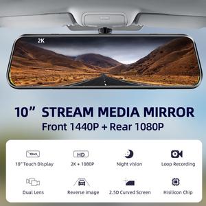 Cámara <span class=keywords><strong>de</strong></span> grabación con resolución 2K + <span class=keywords><strong>2022</strong></span> p para espejo retrovisor <span class=keywords><strong>de</strong></span> coche, Dashcam para espejo retrovisor, <span class=keywords><strong>grabador</strong></span> <span class=keywords><strong>de</strong></span> vídeo HD con <span class=keywords><strong>pantalla</strong></span> táctil completa, BSD, 10 pulgadas, nuevo, 1080 - Product Image 2