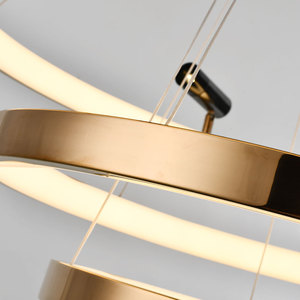 Đèn Chùm Bắc Âu Chiếu Sáng Trong Nhà Đèn Treo Hình Tròn Nhiều Tầng Đèn Chùm & Đèn Treo Trần Hình Tròn Màu Vàng Hồng Sang Trọng - Product Image 5