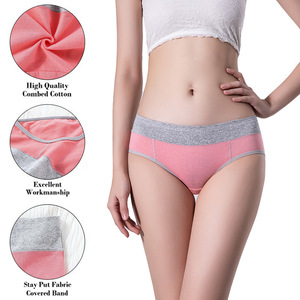 Braguitas de Cintura Alta para <span class=keywords><strong>Mujer</strong></span>, Ropa Interior Femenina Suave Personalizada, Bragas de Algodón Transpirables - Product Image 4
