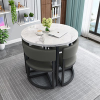 Nouveaux ensembles de meubles de restaurant, tables rondes et chaises en bois massif et marbre coloré pour café et restaurant