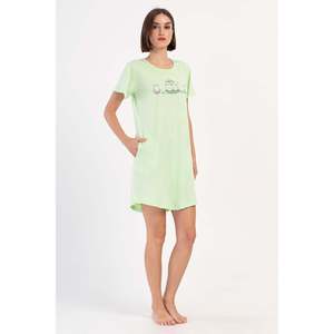 Tunique à manches courtes et col rond pour femme avec poche ovale, hauts décontractés - Product Image 2