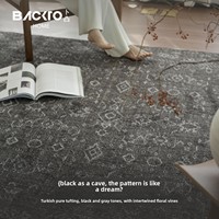 BACKTO Türkischer Importierter Tufting-Teppich im Vintage Persischen Stil Luxuriöses Hochwertiges Blumenmuster für Wohnzimmer Sofa Schlafzimmer