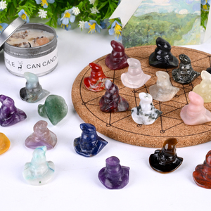 Natuurlijke Hoge Kwaliteit Reiki Kristal Helende Kristal Mini Heksenhoed Beeld Houtsnijwerk Voor Decoratie - Product Image 3