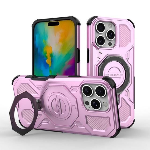 Kaou Newest Kickstand Metal Ring Stand Case for iPhone 13 14 15 16 17 Pro Max 17Air Protective Cover