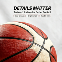 Ballon de basketball en PU taille 7 pour terrain intérieur, 12 panneaux laminés, rebond stable, idéal pour l'entraînement