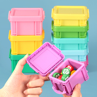Boîte de rangement mini pour bijoux SUNSHING, étui à double boucle, couleur bonbon, organisateur portable avec couvercle, idéal pour cadeaux et jouets