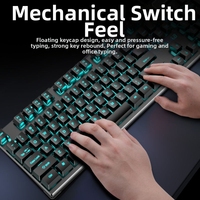 New USB 3.0 Wired Mechanical Keyboard Laser ABS Keycaps Durable Colorfast RGB Black Ice Blue Light Punk Version Desktop