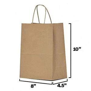 Sacs en papier kraft avec poignées, en gros, taille moyenne, pour cadeaux, shopping, commerce de détail, sacs artisanaux pour petites entreprises, sacs cadeaux élégants - Product Image 2