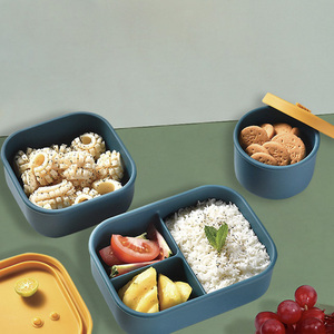 Hot Sale Portable Silicone Bento <b>Lunch</b> <b>Box</b> for Children Eco-Friendly Multifunction Dinnerware Sets Plant Online Exclusive - Product Image 4