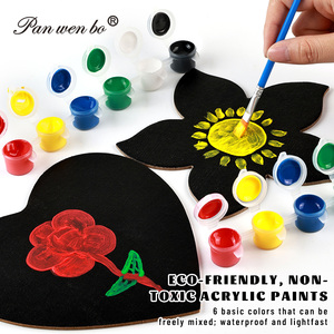 Kit de <span class=keywords><strong>peinture</strong></span> Panwenbo avec panneaux de toile DIY de forme personnalisée à dos noir <span class=keywords><strong>et</strong></span> chevalet - Product Image 4