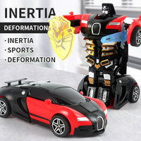 Juguete de Auto Deportivo Multifuncional de Diseño Realista, Accionado por Fricción, Estilo de Carreras, Transformable con un Clic