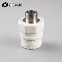 Raccord mâle PPR 20mm à 75mm (1/2 à 5/2 pouces BSP) PN25 avec insert en laiton, adaptateur hexagonal pour tuyaux d'eau chaude et froide
