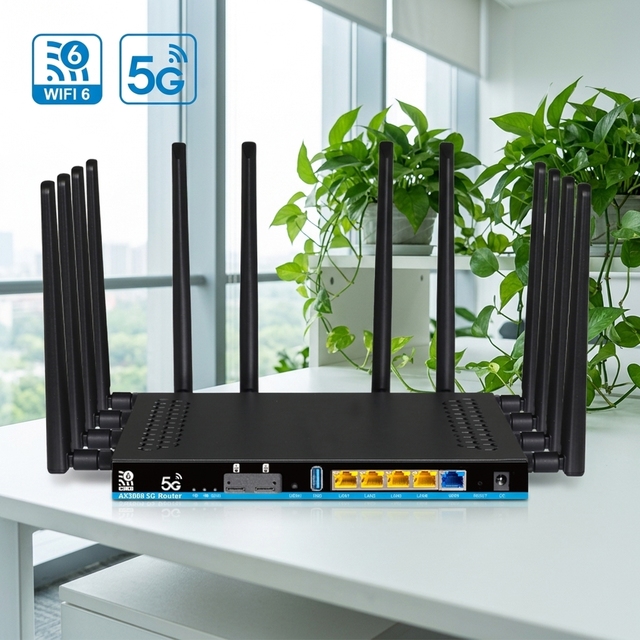 Enterprise Two 5G Modem Cellular Bonding MT7981B USB3.0 Dual Sim Slots M.2 Mini-PCIE Slot Factory 4G LTE Cpe Wifi Router