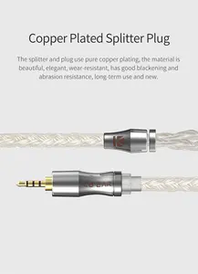 KBEAR Câble d'écouteurs de mise à niveau plaqué argent 24 Core 4N avec connecteur d'écouteurs MMCX/2PIN/QDC/<span class=keywords><strong>TFZ</strong></span> pour casque TRI I3 IEM - Product Image 5
