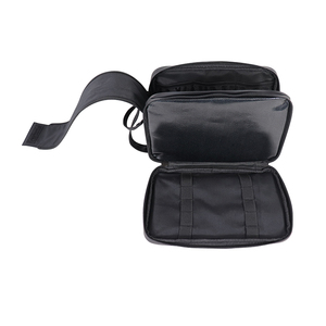 Sac de toilette rectangulaire vintage minimaliste Senda en tissu gris noir, durable, lavable, grande capacité, trois couches, pour la salle de bain - Product Image 2