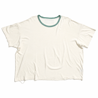 T-shirt Ringer Vintage Délavé Personnalisé Coupe Ample Courte Effet Usé en Coton Léger Tricoté Fluide à Manches Courtes pour Homme