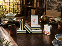 Dynasty Reverie Ensemble de tuiles de Mahjong américain 160 pièces, tuiles de Mahjong en acrylique de luxe avec motifs Phénix et botaniques orientaux