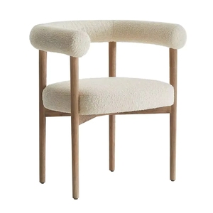 Sillas Modernas de Lujo VL con Tapicería de Lana de <span class=keywords><strong>Cordero</strong></span> para Cafetería y Restaurante, Silla de Comedor con Brazos de Diseño Escandinavo - Product Image 2