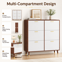 Meuble à chaussures ultra-plat 17 cm avec porte rabattable pour entrée, grande capacité de rangement, armoire moderne et simple pour couloir et hall d'entrée