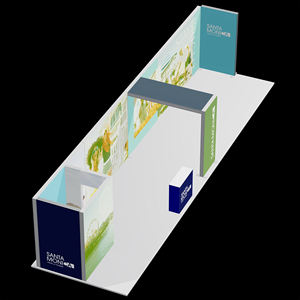 บูธแสดงสินค้าแบบพกพาสำหรับรีสอร์ทริมชายหาด พร้อมผนังแบ่งส่วนขยายได้ แผงกราฟิกวันหยุด โต๊ะต้อนรับแบบโมดูลาร์ - Product Image 5