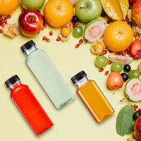 Bouteilles de Jus en Plastique 8oz 12oz 16oz avec Bouchon pour Vente en Gros. Bouteilles de Jus Carrées Personnalisées 250ml 350ml 500ml avec Bouchons Inviolables