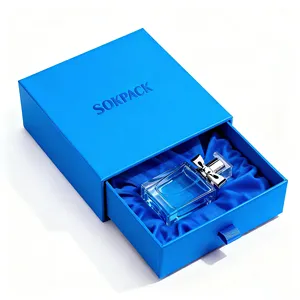 Boîte rigide personnalisée pour parfum avec insert floqué et poignée en ruban, emballage cadeau de luxe, boîte d'expédition - Product Image 2
