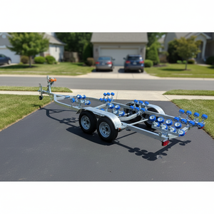 <span class=keywords><strong>Remorque</strong></span> <span class=keywords><strong>bateau</strong></span> à <span class=keywords><strong>double</strong></span> essieu 2000 kg, châssis galvanisé pour bateaux jusqu'à 23 pieds, <span class=keywords><strong>remorque</strong></span> ponton robuste résistante à l'eau salée - Product Image 4