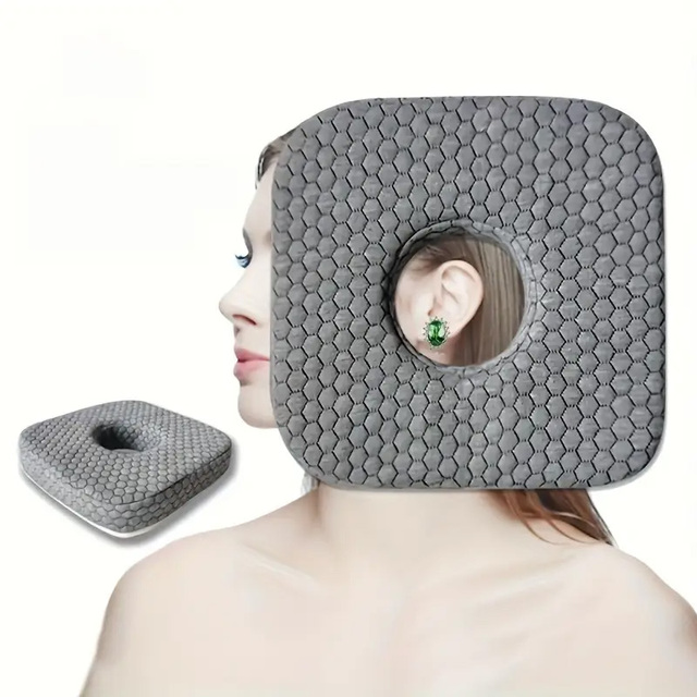 O-shaped Ear Piercing Pillow, Used for Side Sleepers with Ear Holes for Ear Inflammation and Pressure Ulcers