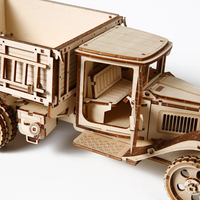 Kit de puzzle 3D en bois de camion militaire classique pour la production en série, puzzles 3D en bois DIY, maquette mécanique de camion militaire vintage