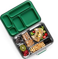 Aohea Temperature Resilient Bento Box Warming 5-Fach-Lunchbox aus Edelstahl mit Silikon deckel für Kinder