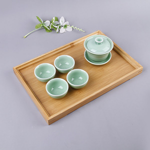 Youju Bamboo <b>Tea</b> <b>Tray</b> Rectangular Serving Plate For Home Hotel Restaurant Elegant Design Food Safe - Product Image 1