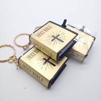 Porte-clés pliables en forme de mini Bible chrétienne classique, écologiques, imprimés en sérigraphie sur papier, avec mousqueton mignon – Vente en gros