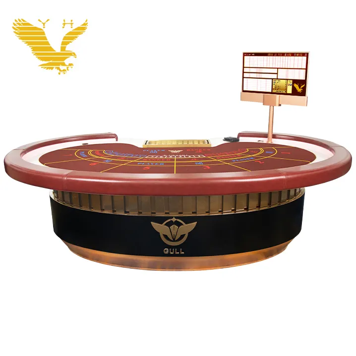 YH Baccarat Table - Custom Luxury Premium Wooden Casino Grade Professional Poker Table Casino