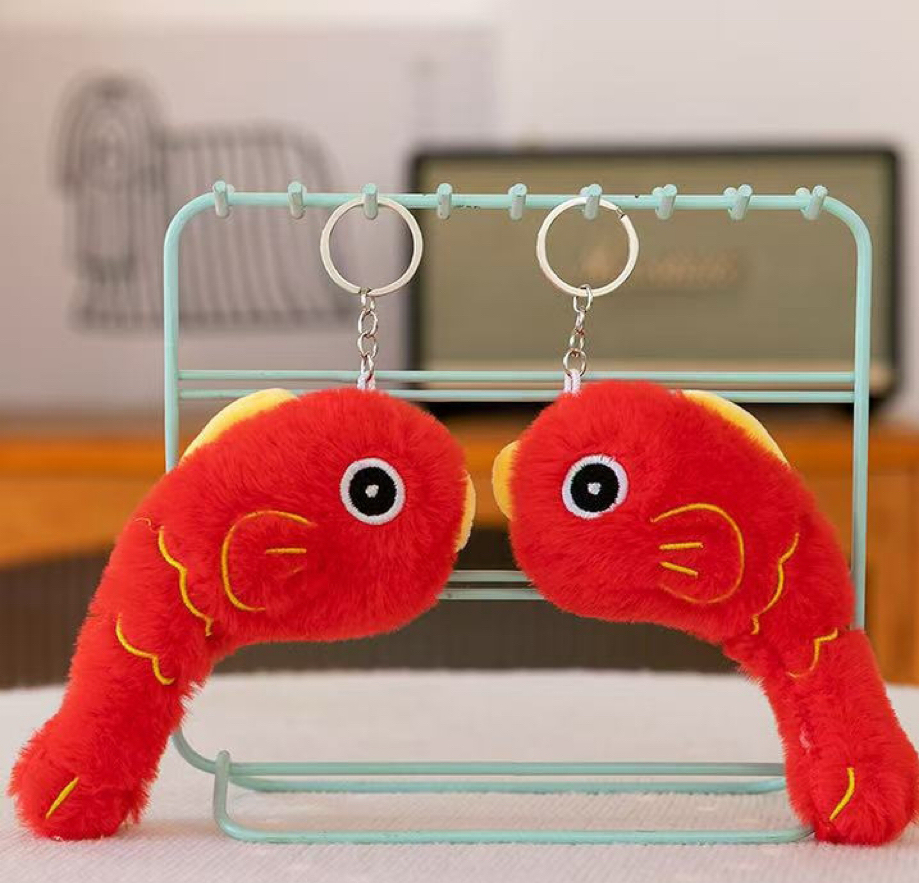 Farcie vintage de poisson rouge en mohair Steiff sans étiquette 11 po. - France