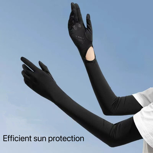 Guantes de seda helada largos hasta el codo para mujer, protección UV, para verano, para montar a caballo y conducir - Product Image 1
